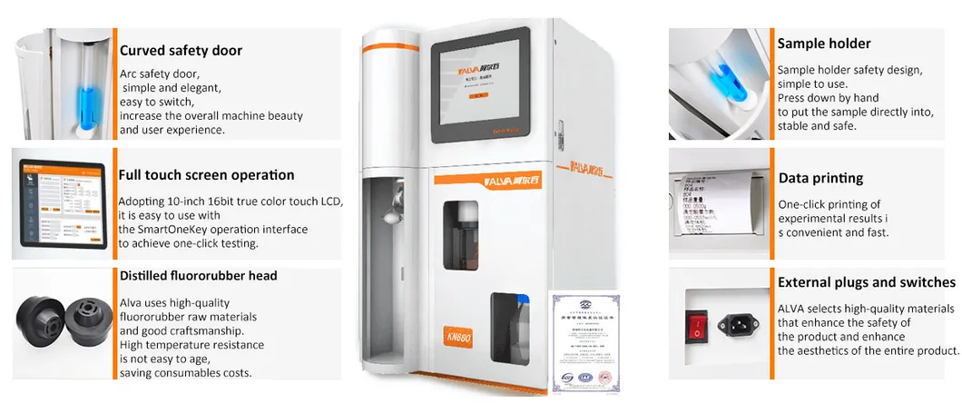 Kd580 Analisador de Nitrogênio Kjeldahl: Equipamento Analítico Totalmente Automático de Titulação para Medição Precisa de Proteínas na Avaliação da Qualidade da Água, Análise do Solo