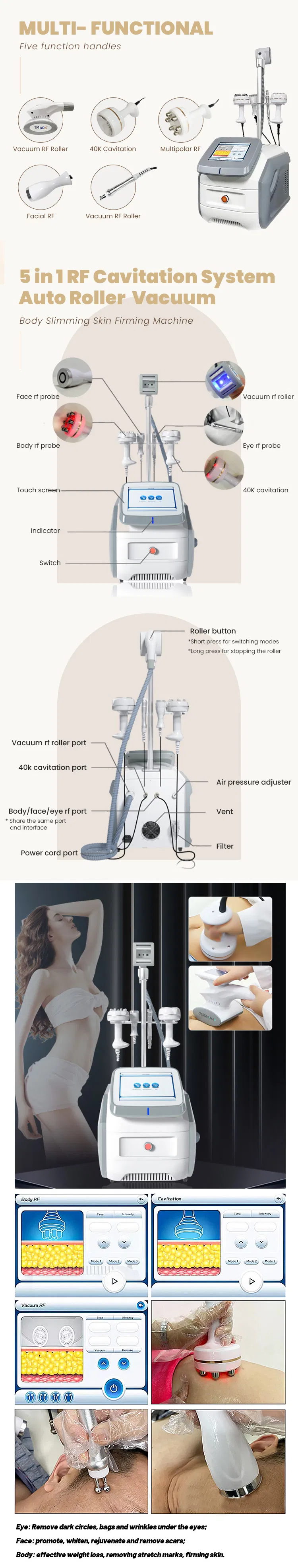 Máquina de Rosto com Cavitação por Rolos a Vácuo para Olhos RF Avashape Ava Shape Equipamento de Beleza