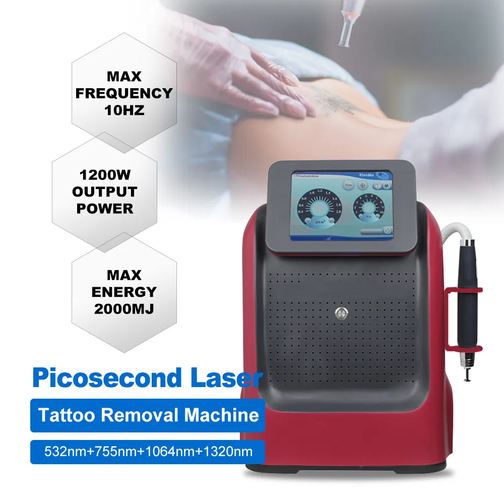 Máquina portátil de laser picosegundo ND YAG com Q-Switch para remoção de tatuagens, clareamento da pele e remoção de rugas, equipamento de beleza