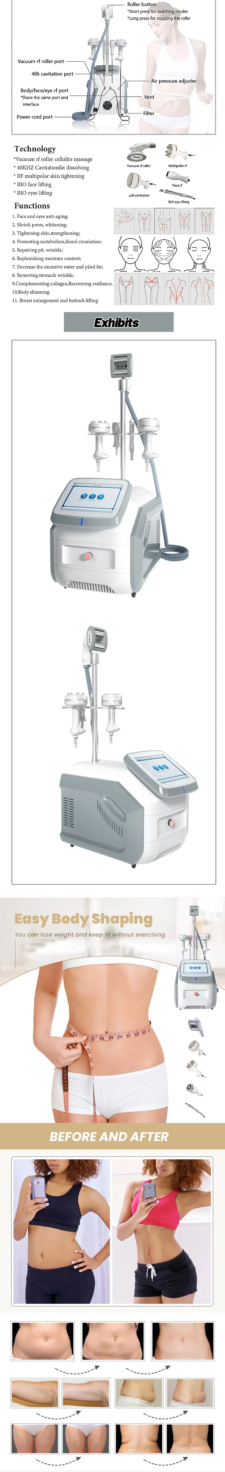Máquina de Rosto com Cavitação por Rolos a Vácuo para Olhos RF Avashape Ava Shape Equipamento de Beleza