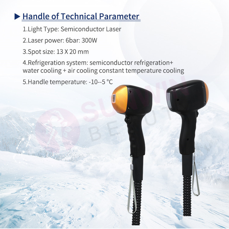 3D Gelo Platinum2023 Máquina de Remoção de Pelo a Laser Diodo com Gelo de Titânio 1200W 1600W Laser Diodo 3 Comprimento de Onda para Remoção de Pelo a Laser