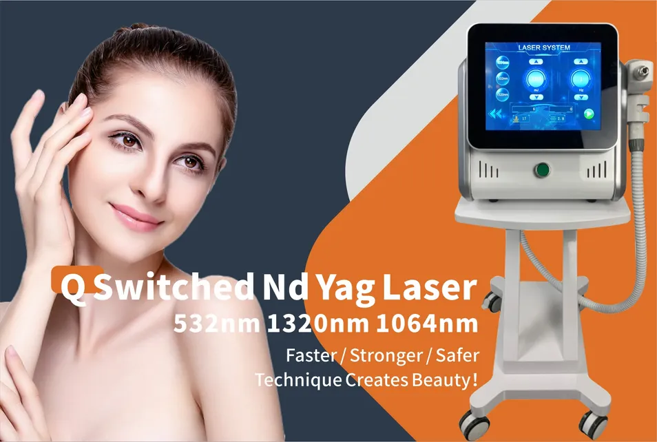 Equipamento a Laser de Rejuvenescimento da Pele e Remoção de Tatuagens com Laser ND YAG Q Switch