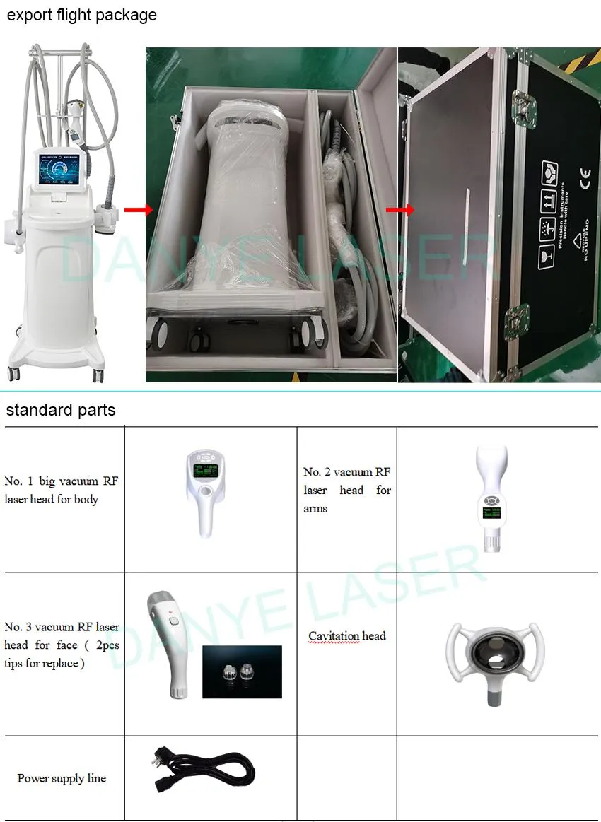 6 em 1 Máquina de Massagem a Vácuo para Redução de Medidas com Laser Infravermelho Cavitação RF e Rolos para Celulite