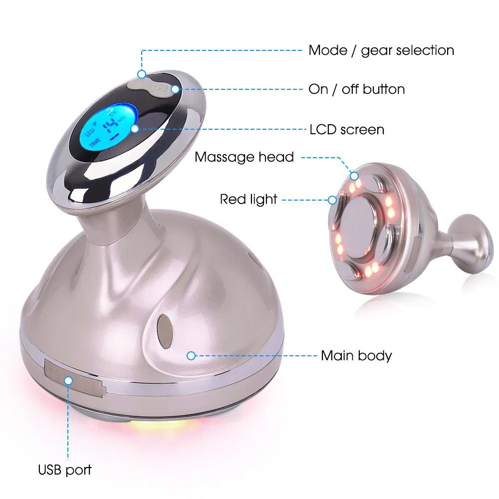 Dispositivo de salão de estética portátil LED EMS massageador para lifting facial, RF para firmeza da pele, ultrassom e equipamento de beleza infravermelho para uso doméstico