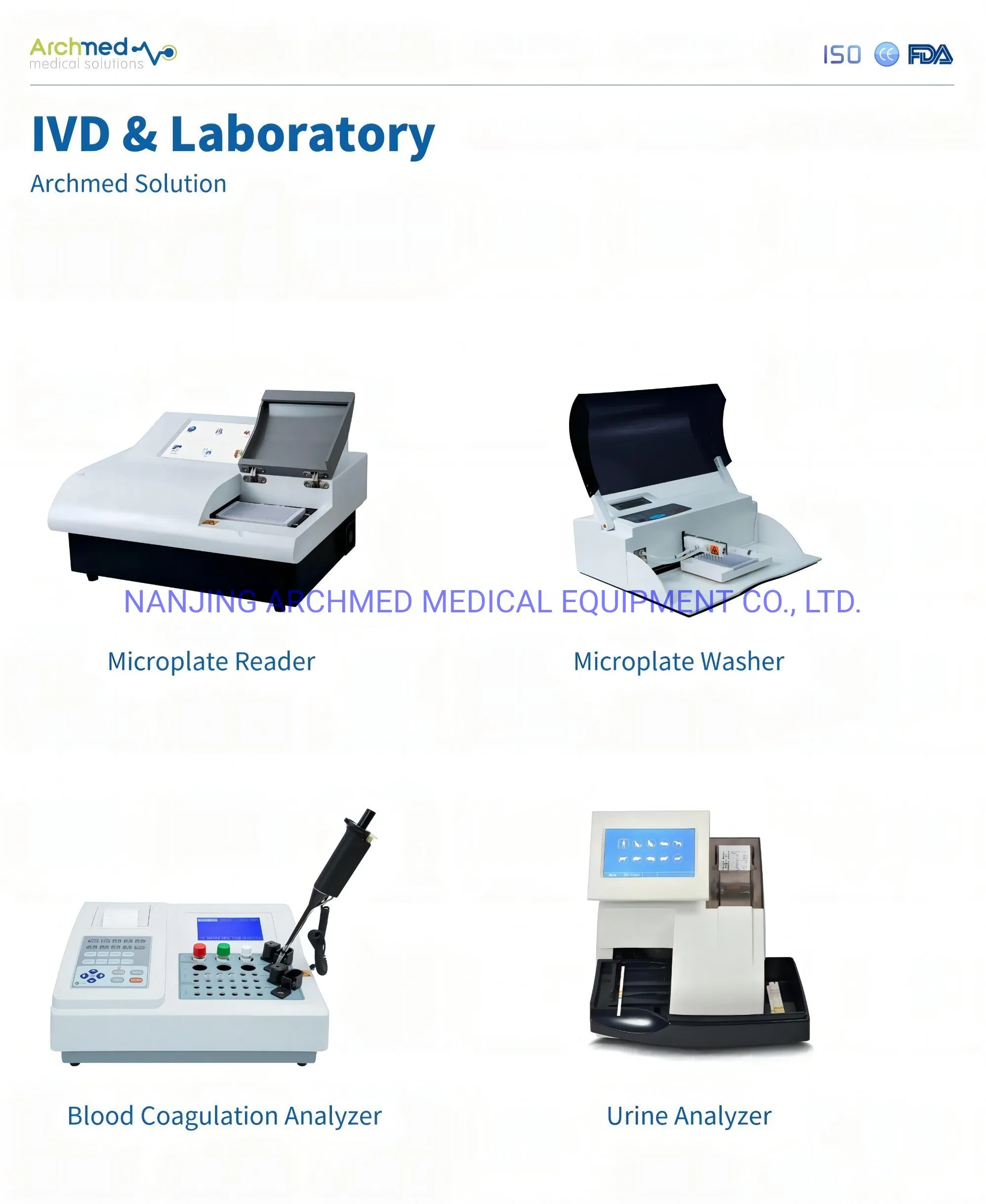 Equipamento Médico Equipamento de Laboratório Leitor de Microplacas Lavadora Analisador de Coagulação Sanguínea Analisador de Urina