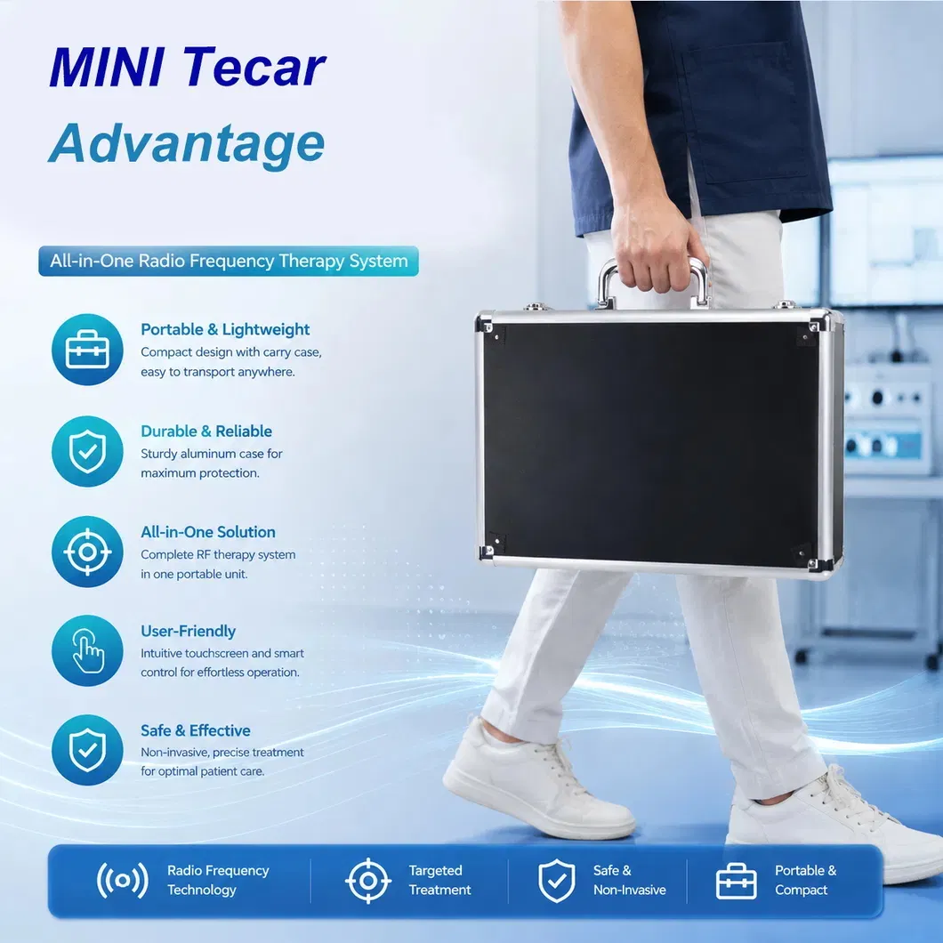 Dispositivo de Terapia por Radiofrequência Mini Tecar 448kHz, Equipamento de Fisioterapia Tecarterapia para Alívio da Dor nas Articulações