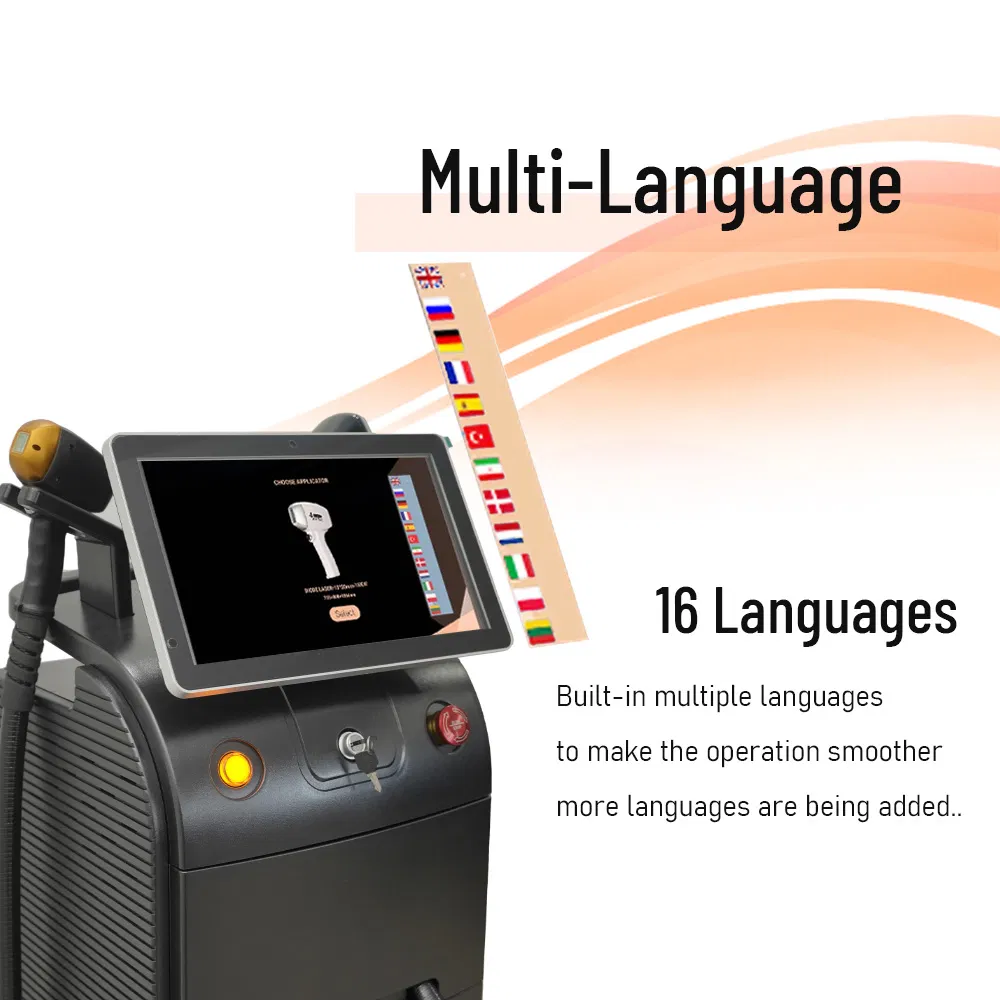 3D Gelo Platinum2023 Máquina de Remoção de Pelo a Laser Diodo com Gelo de Titânio 1200W 1600W Laser Diodo 3 Comprimento de Onda para Remoção de Pelo a Laser