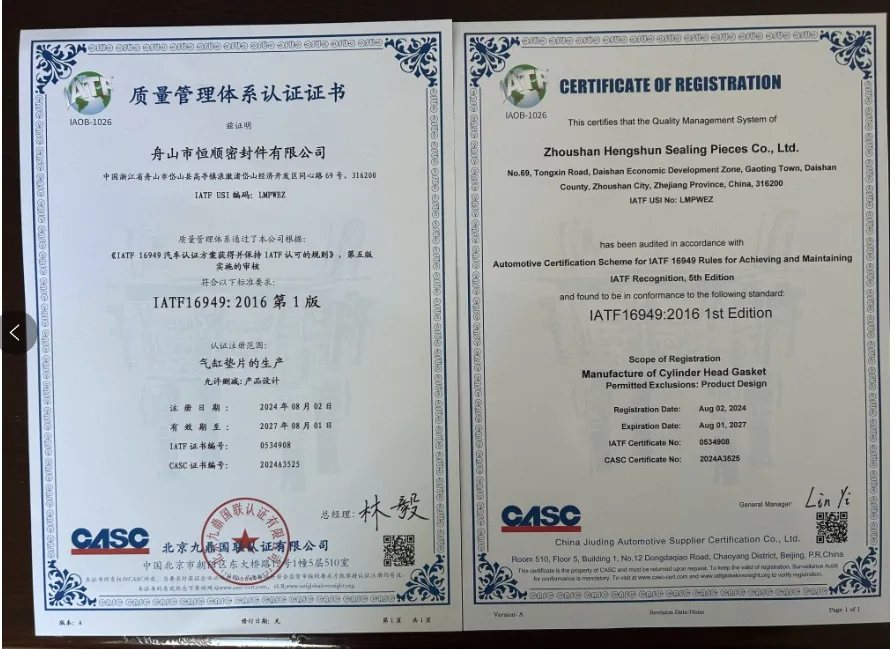 Certification Documents