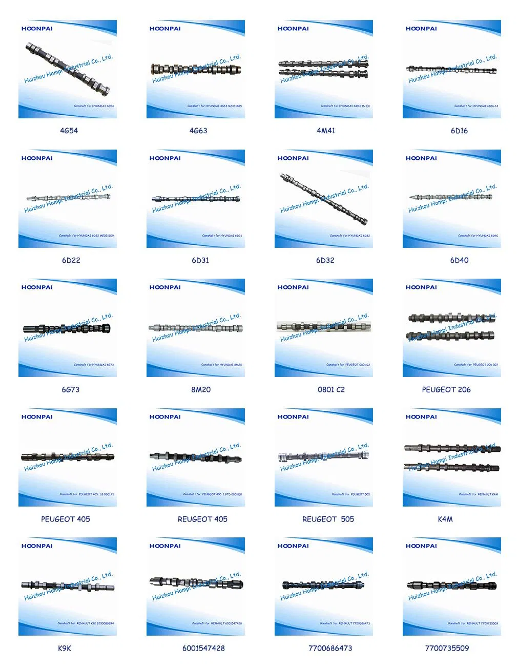 Camshaft for Renault K4M Diagram