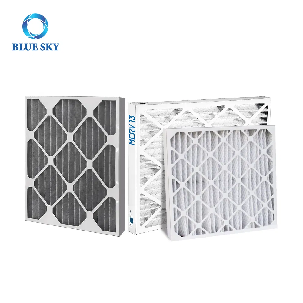 HVAC Air Filter Manufacturer - Custom Size Wholesale Merv 8/11/13 Pleated Panel Air Filter with Cardboard Frame for AC &amp; Furnace Ventilation System