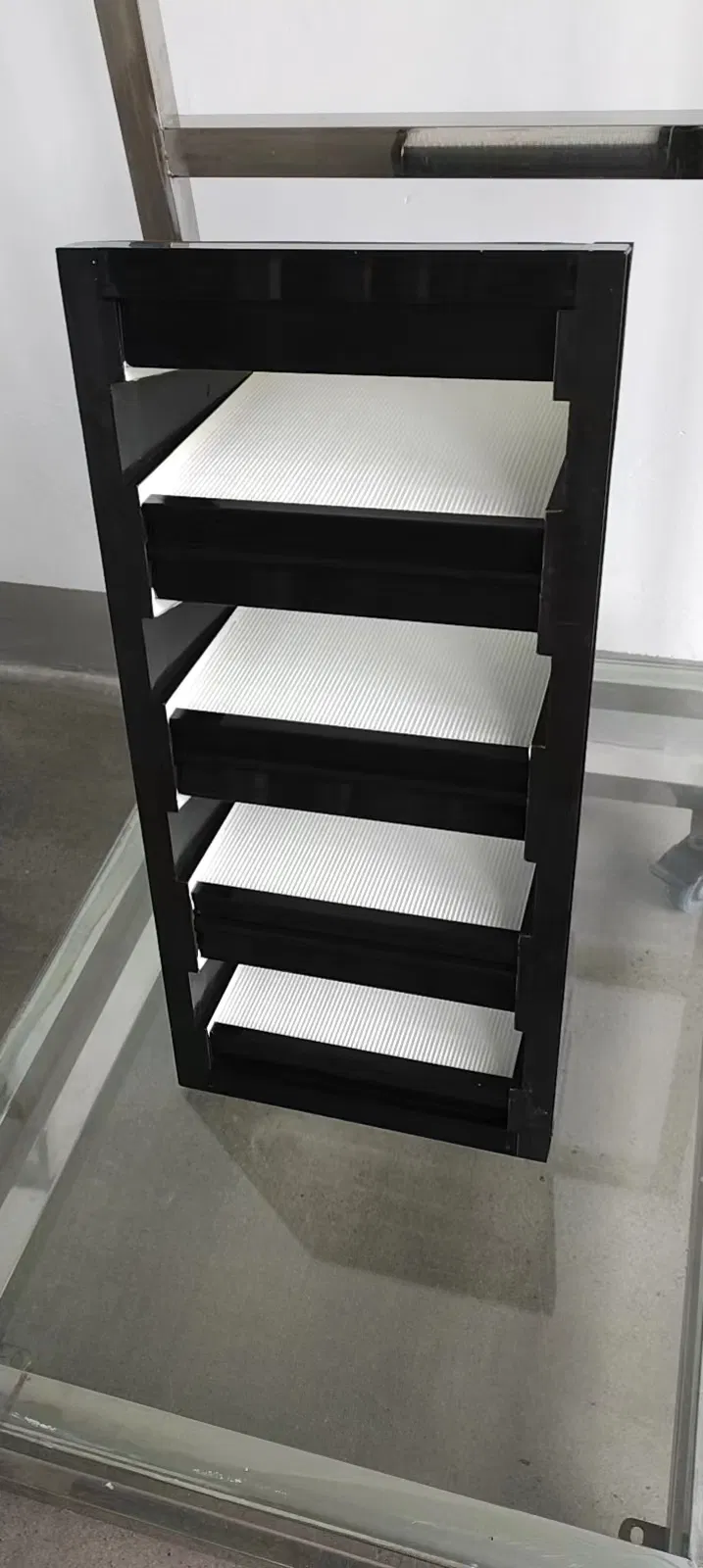 V Cell Ahu HEPA Filter Medium Efficiency Merv13 F7 F8 Plastic Frame Mini-Pleated Compact 4 V Bank Air Filter 24X24X12