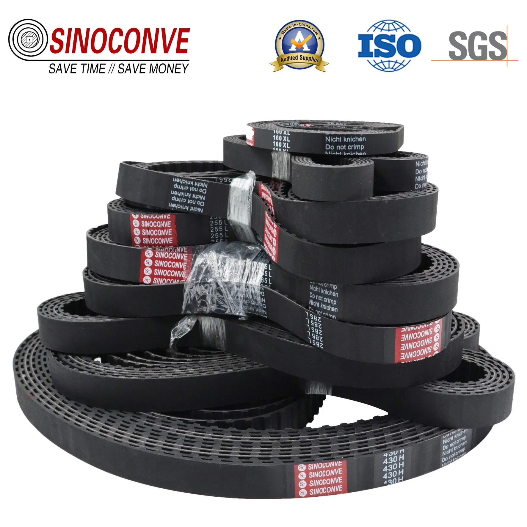 Rubber PVC Silicone PU Auto Motorcycle Transmission Parts Fan Conveyor Synchronous Tooth Drive Pk Timing V Belt