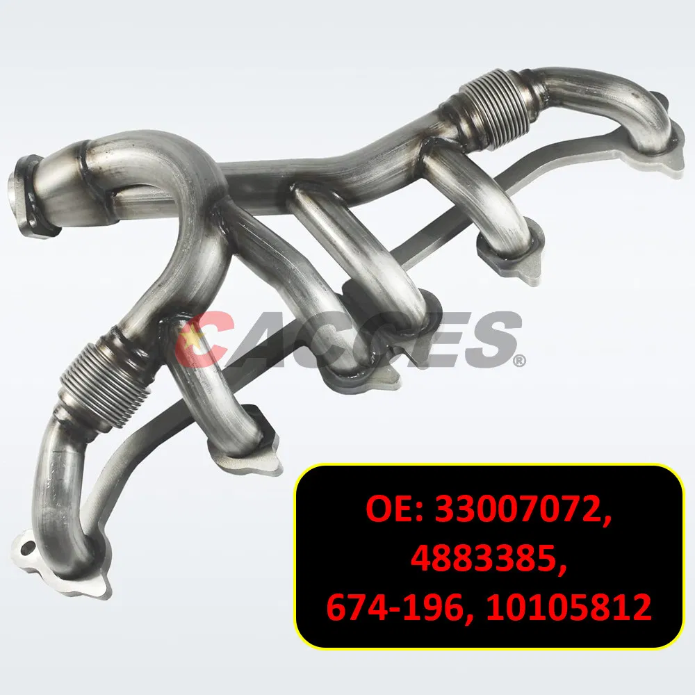New Stainless Steel Exhaust Manifold &amp; Gasket Kit Replacement for Grand Cherokee Wrangler 4.0L Replacement for Jeeps Select 33007072, 4883385, 674-196, 10105812