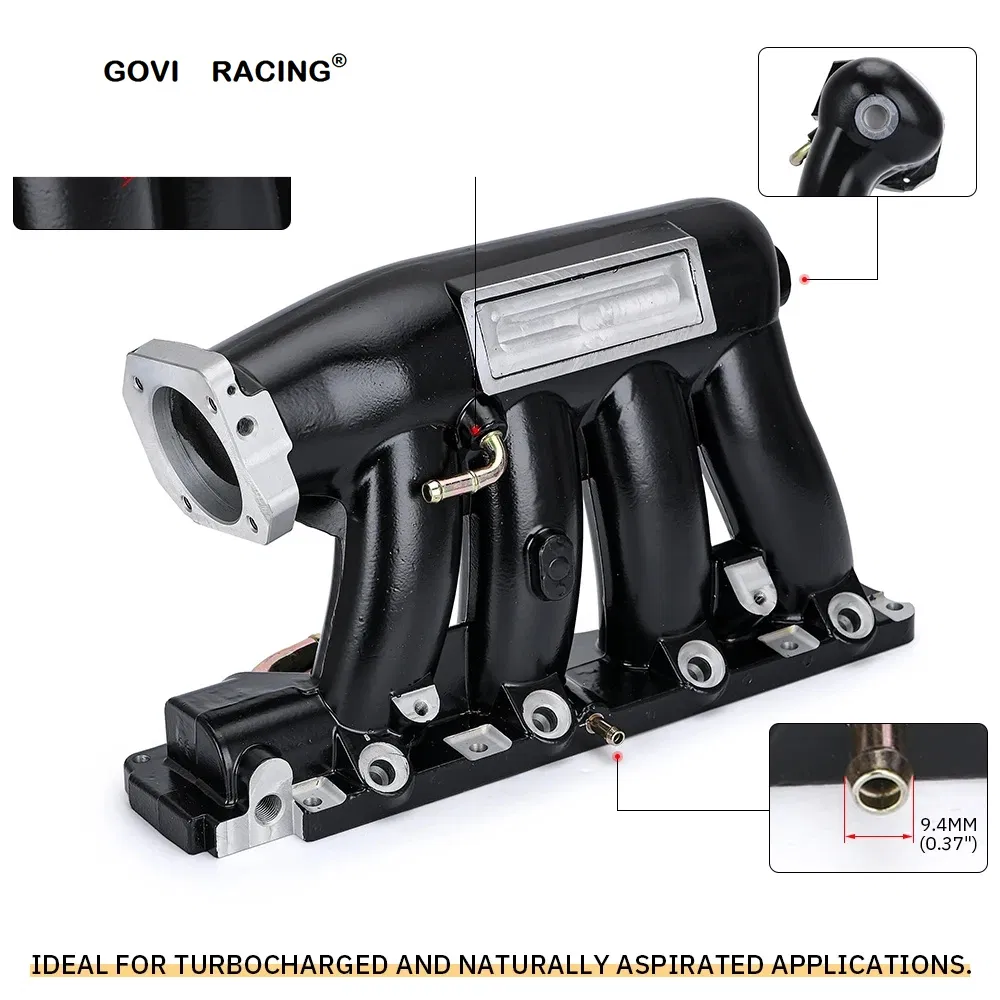 Aluminum Intake Manifold for 06-11 Honda Civic 04-08 Acura Tsx K20z3 Silver/Black