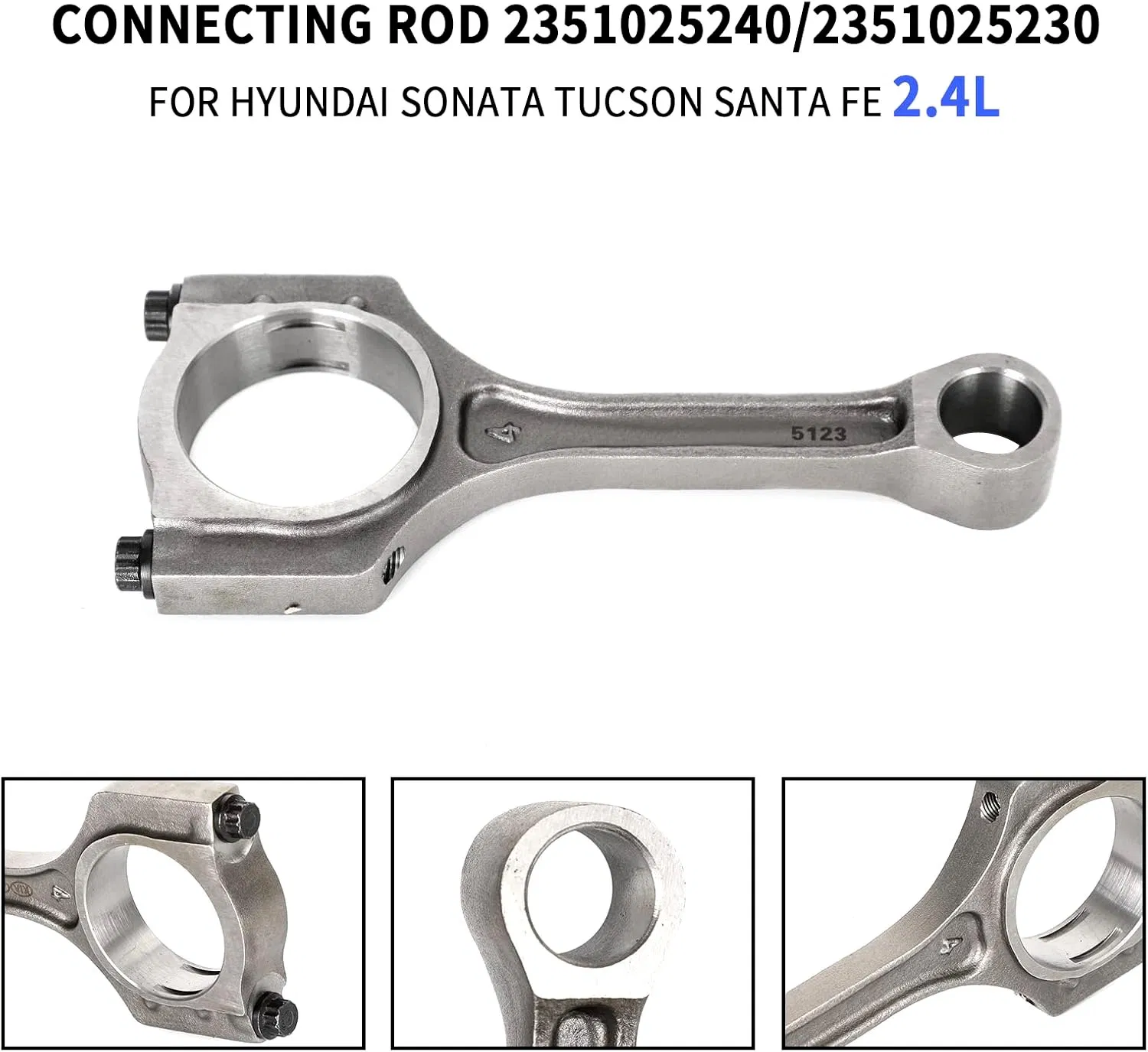 Connecting Rod 2.4L for Hyundai_Sportage Sorento Sonata Tucson Forte 23510-25240 / 23510-25230