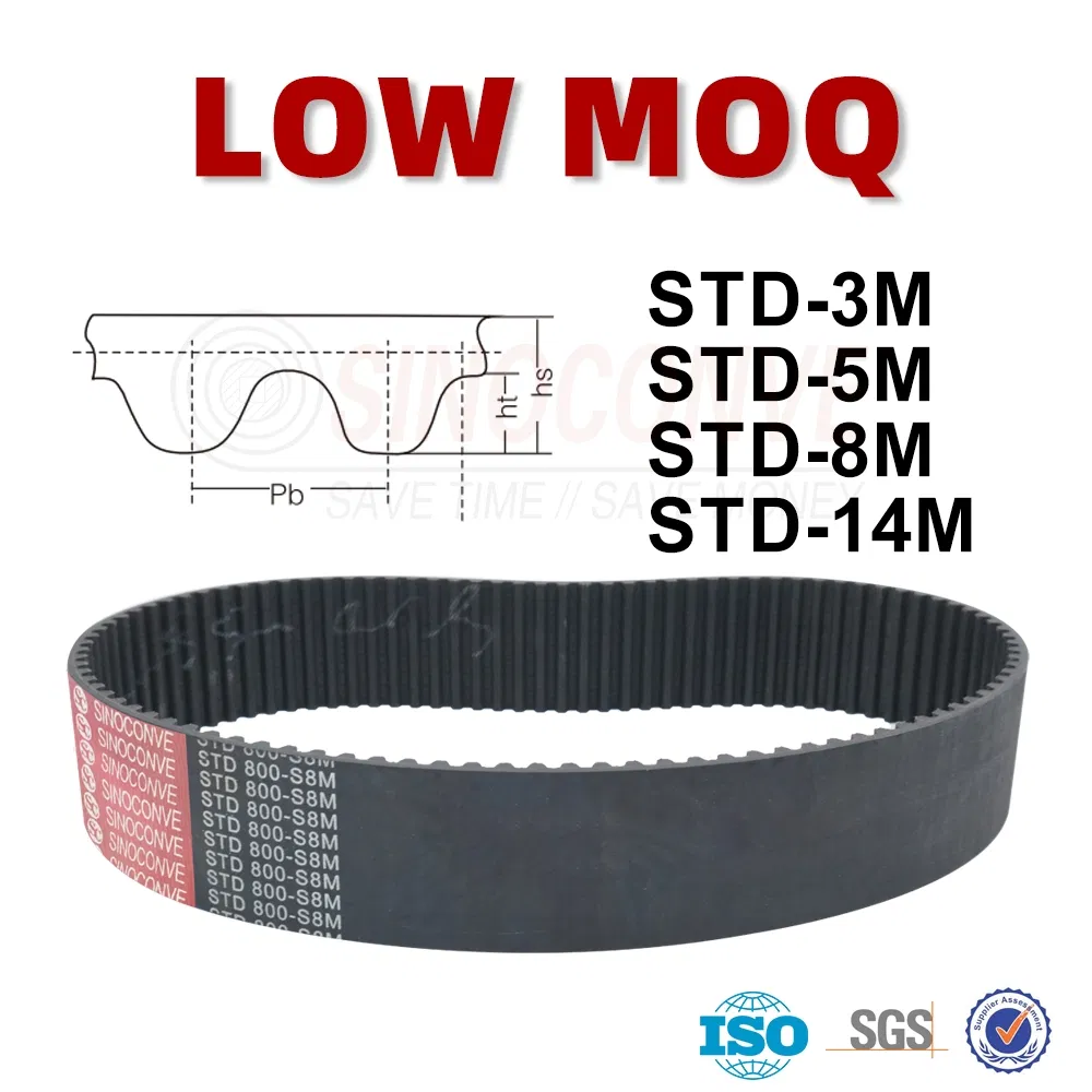 Sinoconve High Quality Industry Htd Std Rpp T XL L H Type Transmission Rubber Timing Belt