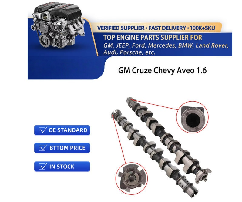 Wz Aluminum Camshaft Set (Intake 55561747 &amp; Exhaust 55561748) for Chevrolet Cruze 1.8L Engine - with 1 Year Warranty