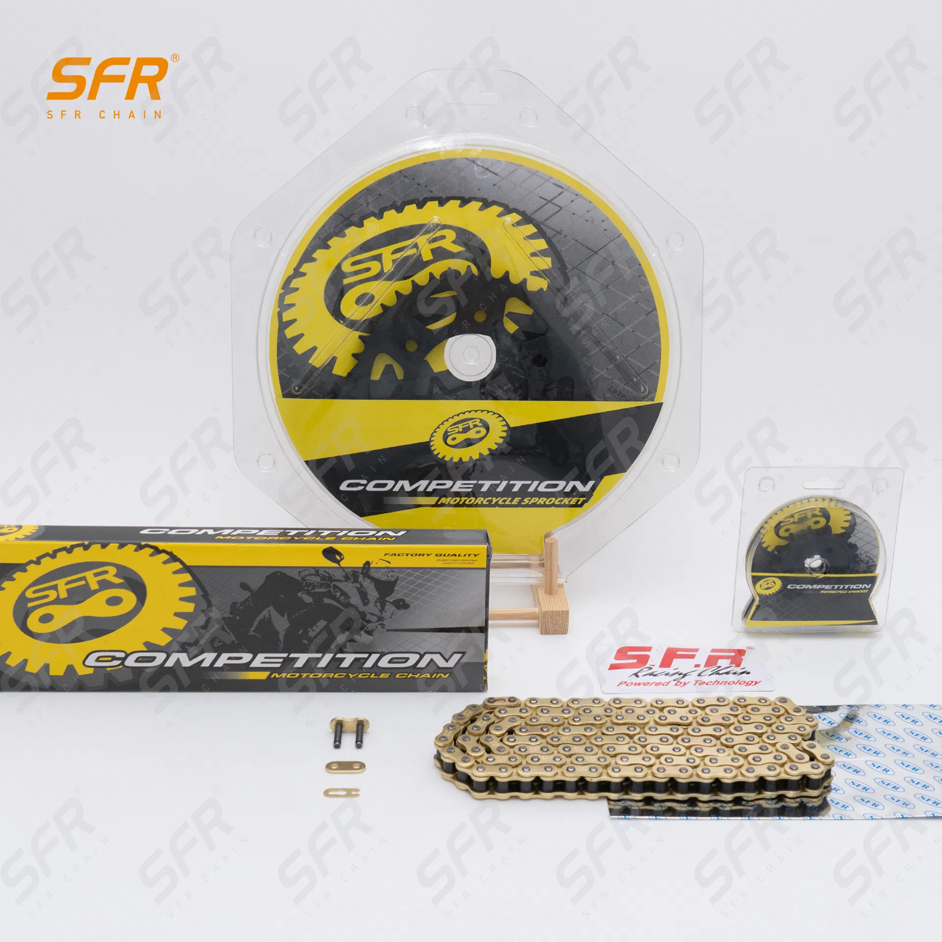 Sfr Factory Direct 428h-120L Timing Chain Kit Rear Motorcycle Chain Tooth Plate Accessories 45# Steel China Applicable for