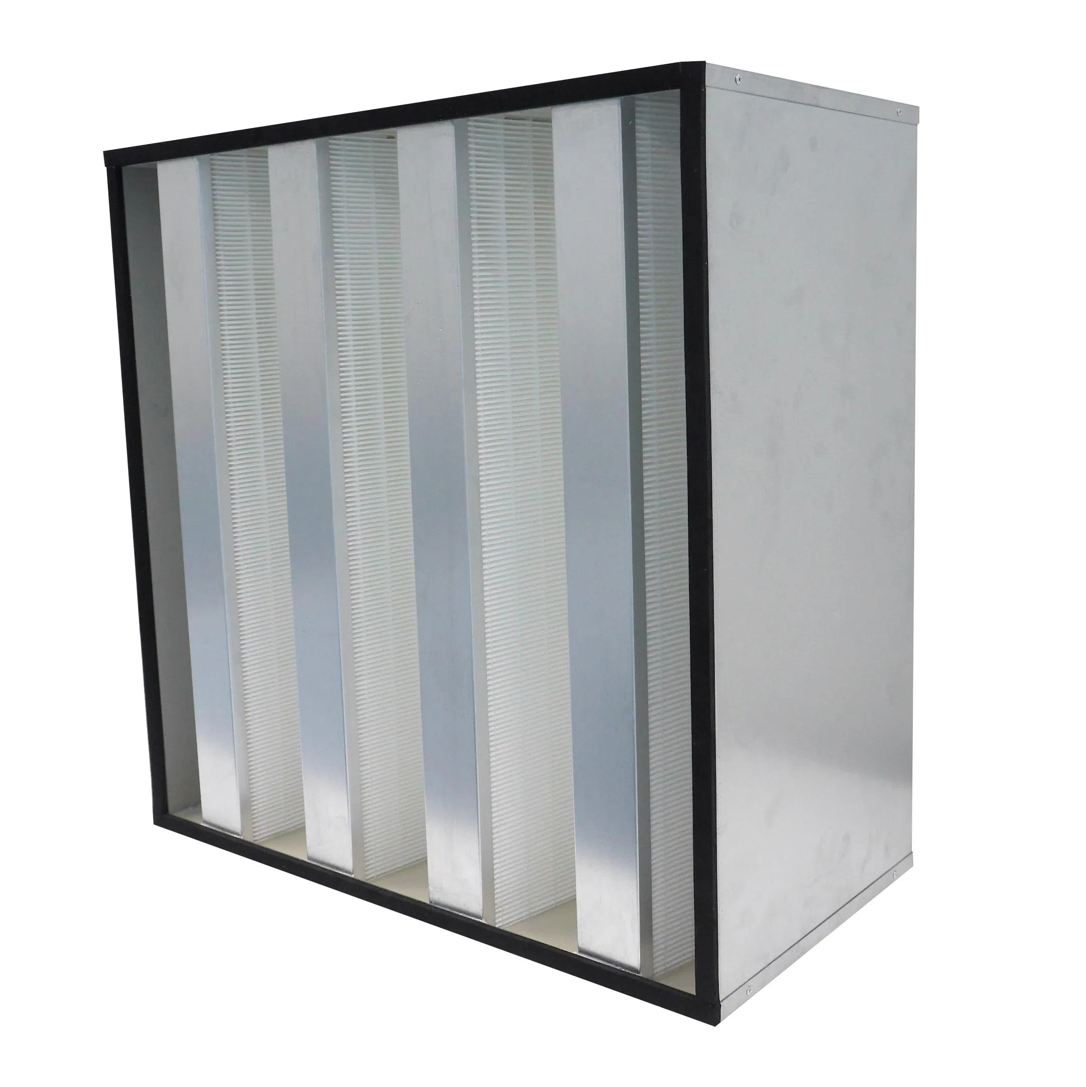 V Cell Ahu HEPA Filter Medium Efficiency Merv13 F7 F8 Plastic Frame Mini-Pleated Compact 4 V Bank Air Filter 24X24X12