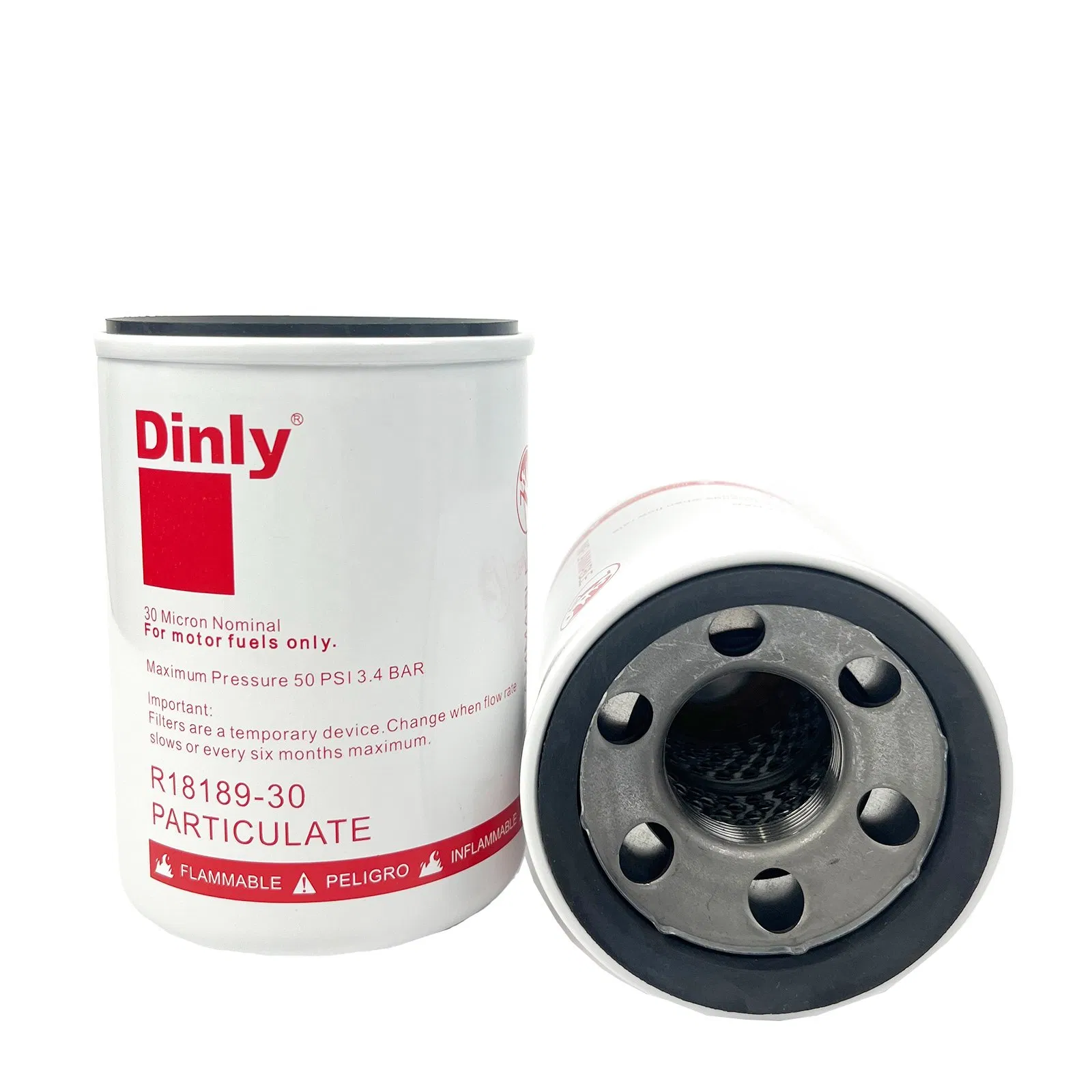 Dinly 1 Inch Aluminum R18189-30 Fuel Dispenser Filter/30 Micron Fuel Filter