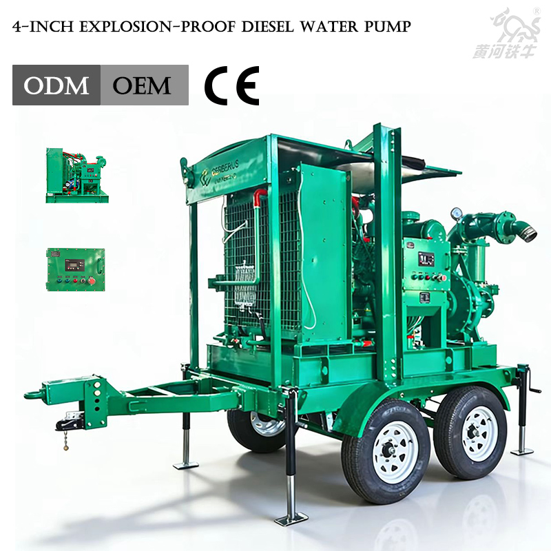 Large Flow 4-Inch Explosion-Proof Diesel Engine Customized Oil Field Pump Mining Pump