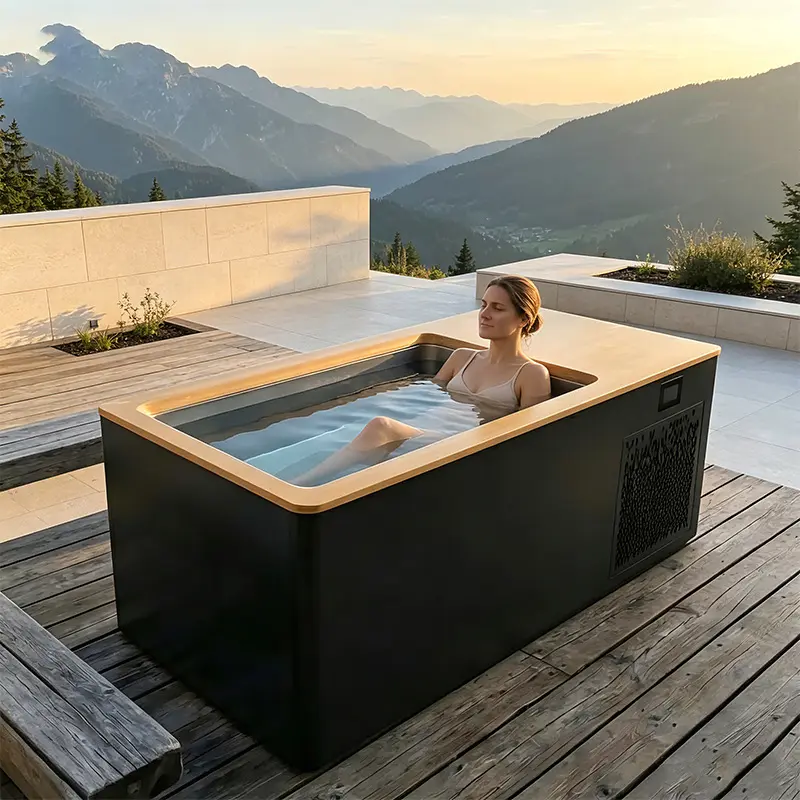 Wholesale Dongda FUL-B Integrated Cold Water Bathtub, Custom Rectangular Stainless Steel Spa Ice Bath with Circulating Cooling System for Athlete Recovery Company, Manufacturer