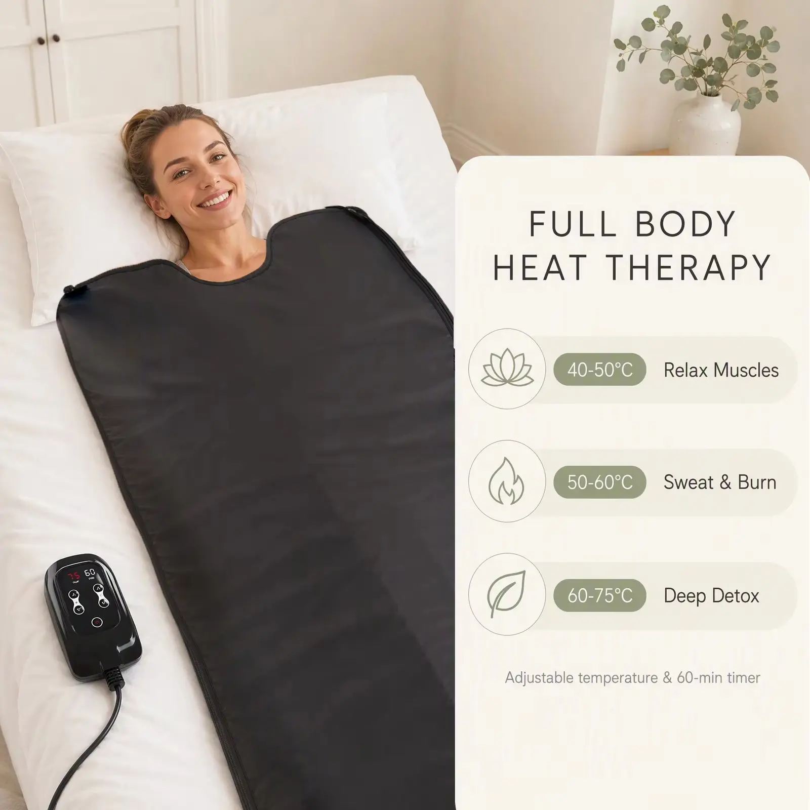 China Far Infrared PEMF Single Zipper Sauna Blanket Company, Service