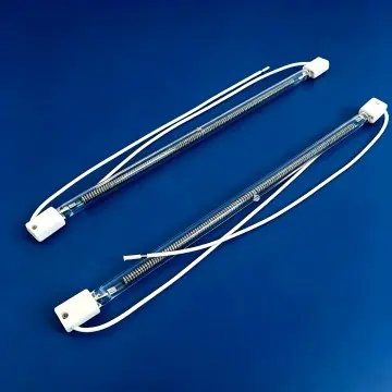 Half-white coated short-wave infrared quartz heating lamp