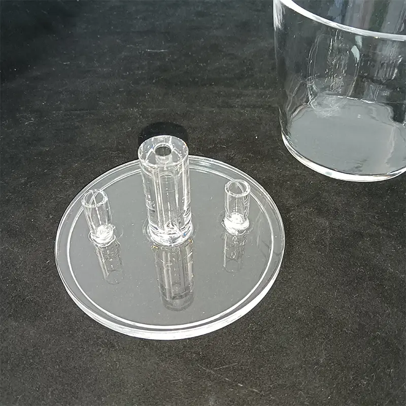 High-Quality 3-port Quartz Bubbler / Quartz Source Bottle / Wet Oxygen Bottle Factory, Products