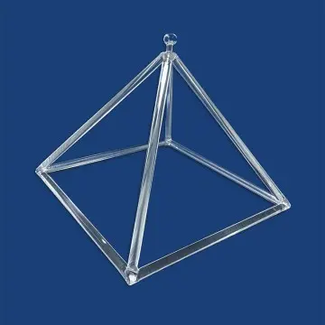Clear quartz crystal singing pyramid