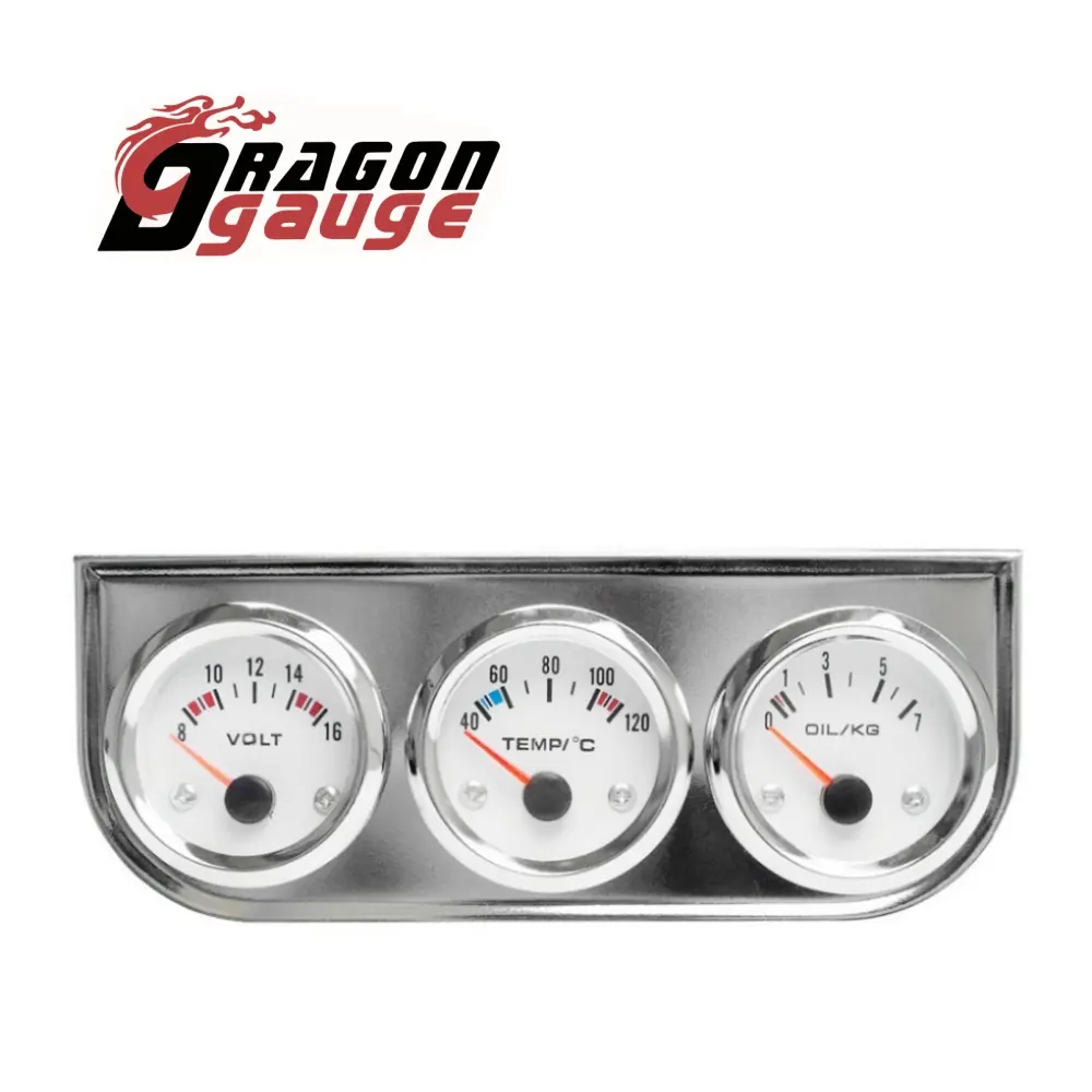 Wholesale 52mm Water Temp ℃ Oil Pressure Bar Voltmeter 52mm 3 in 1 Triple Gauge Kit With Temp&Pressure Sensor 2010 Manufacturer, Factories
