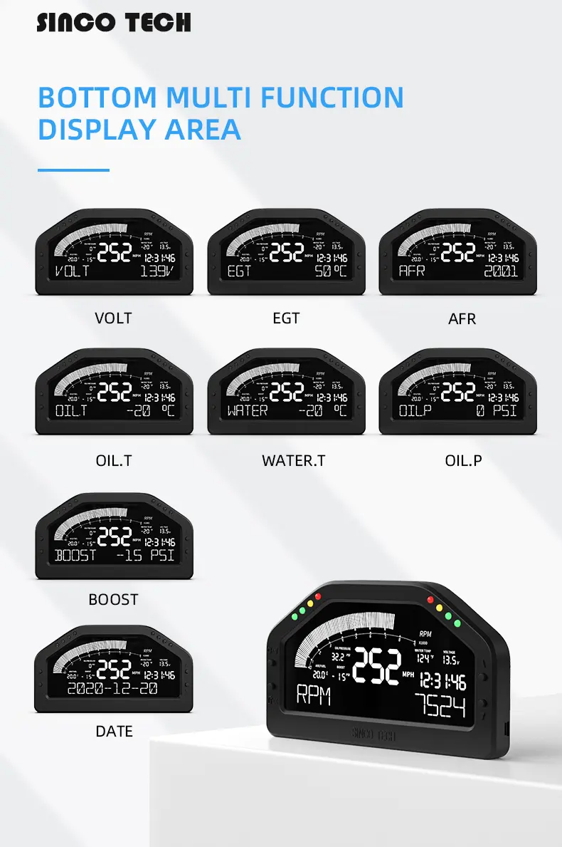 Race Dash Panel Multi-Function Dashboard Display 6