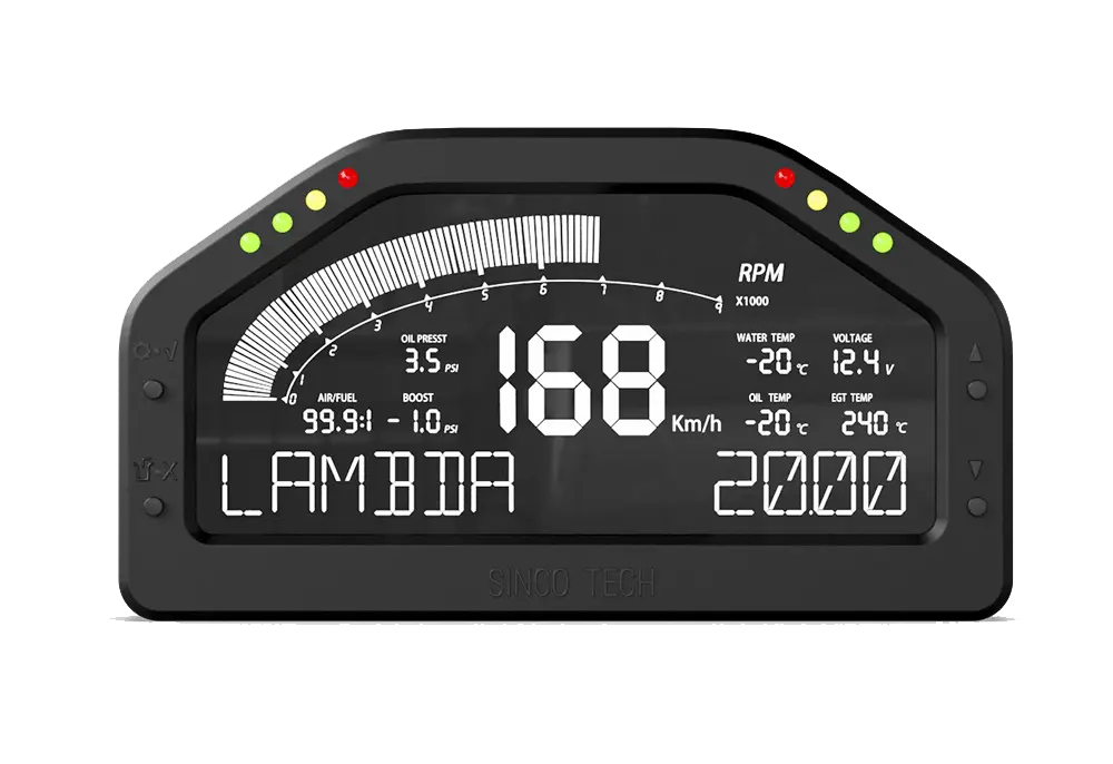 Multi-Function Wideband LCD Dashboard 7-Colors Backlight Display Panel With Wideband Sensor Kit DO926WB