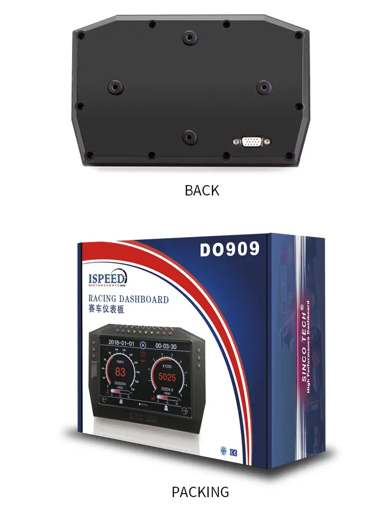 Race Dashboard Colorful LCD Touch-Screen Multi-function Racing Dash Gauge with Full Sensor Kit DO909