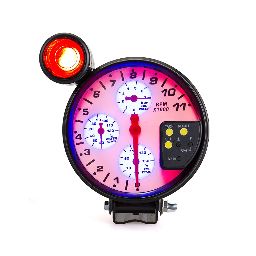Custom 5 Inch 4 IN 1 Car Tachometer & Sensors - Water Temp, Oil Temp, Oil Pressure - China Suppliers & Factory Manufacturer, Factory
