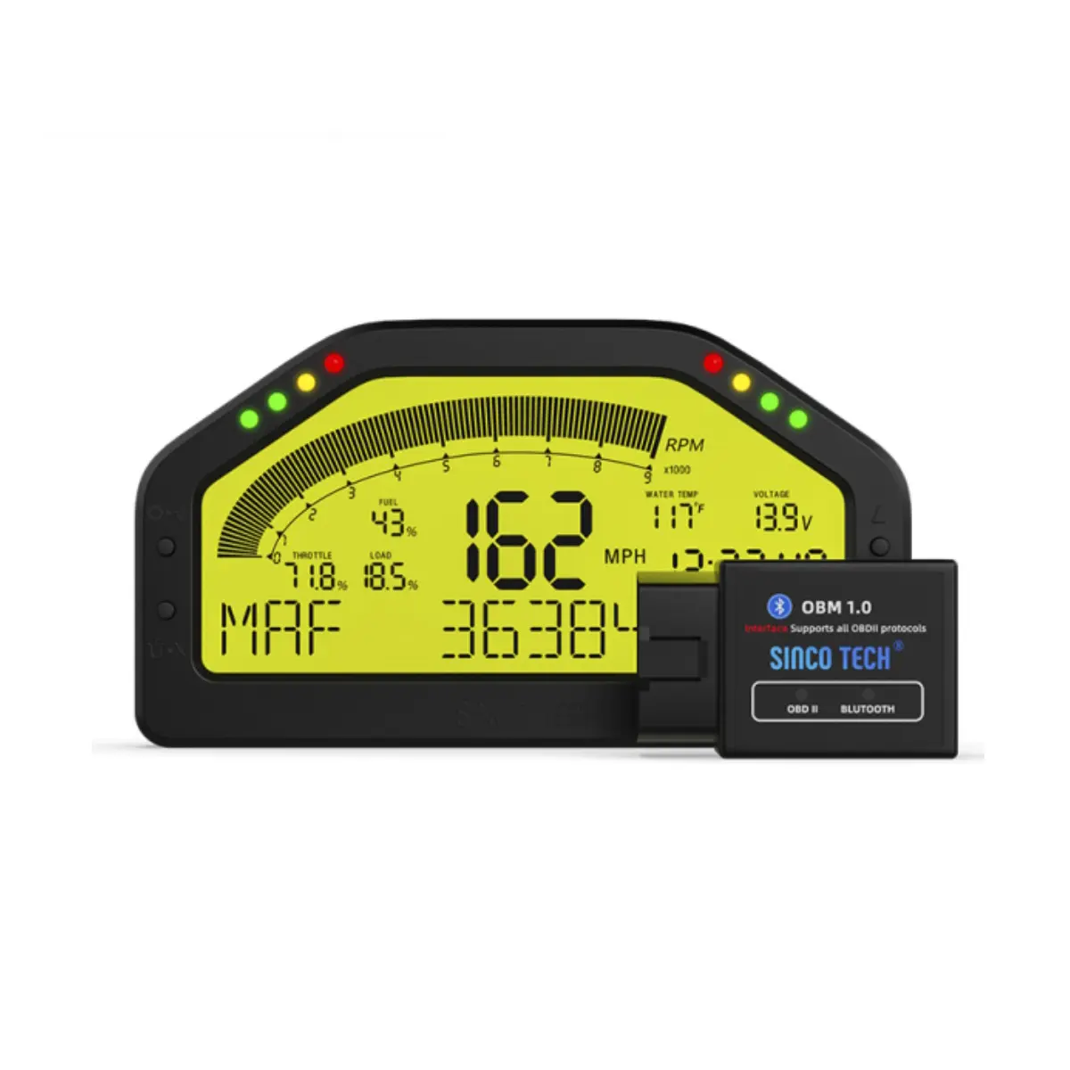 Custom Multi-Function Race Dashboard LCD Display by China Suppliers - OBDII Bluetooth Connection & Racing Gauge from Factory Suppliers, Factory