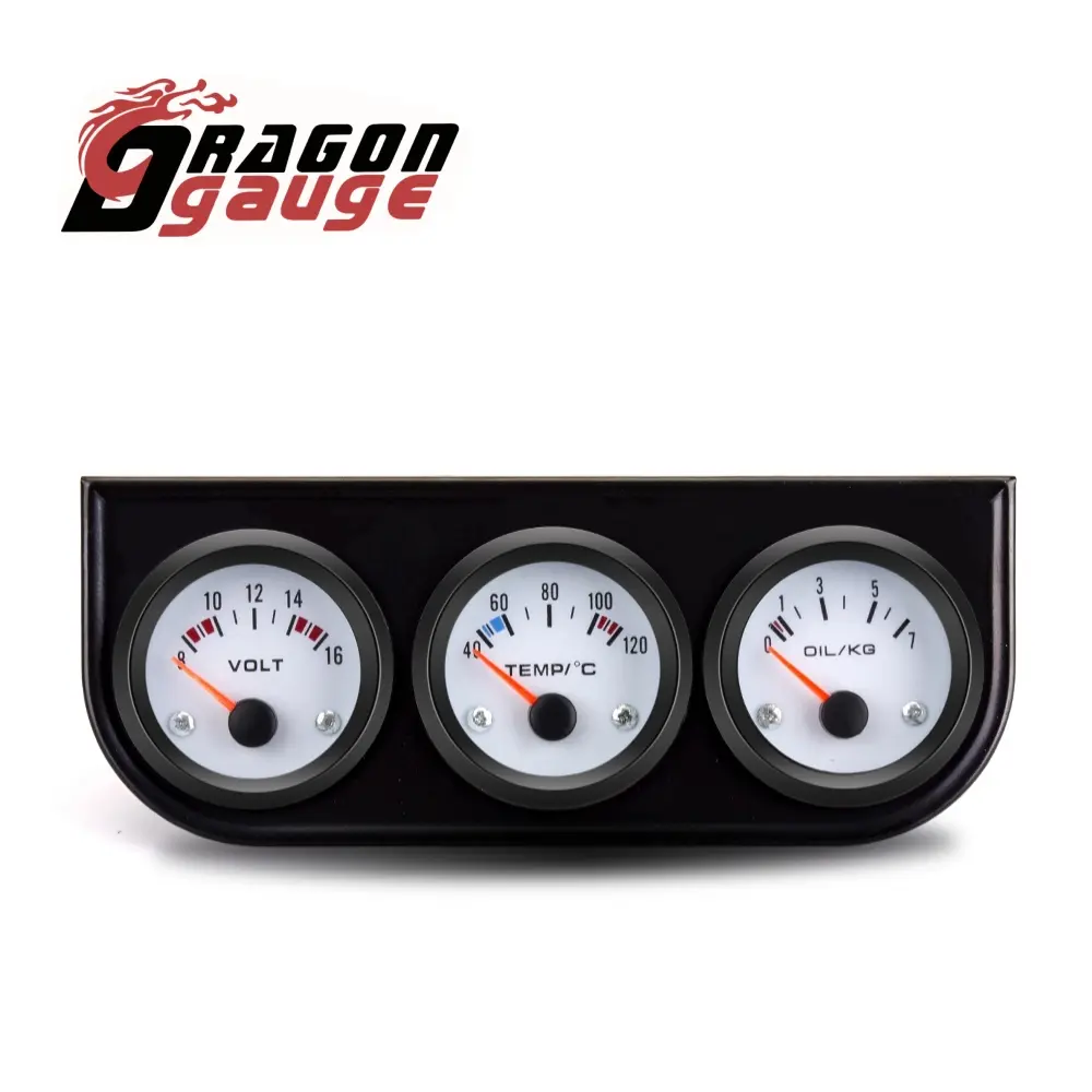 Wholesale 52mm Water Temp ℃ Oil Pressure Bar Voltmeter 52mm 3 in 1 Triple Gauge Kit With Temp&Pressure Sensor 2010 Manufacturer, Factories