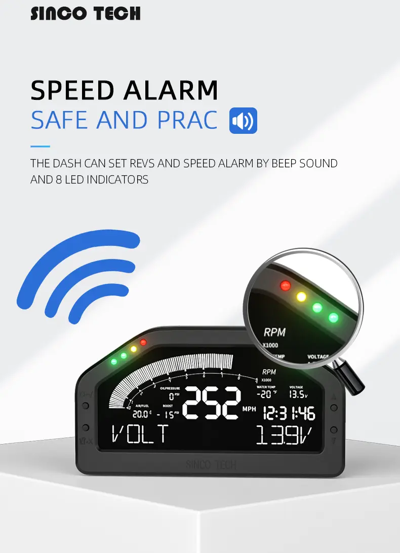 Race Dash Panel Multi-Function Dashboard Display 8