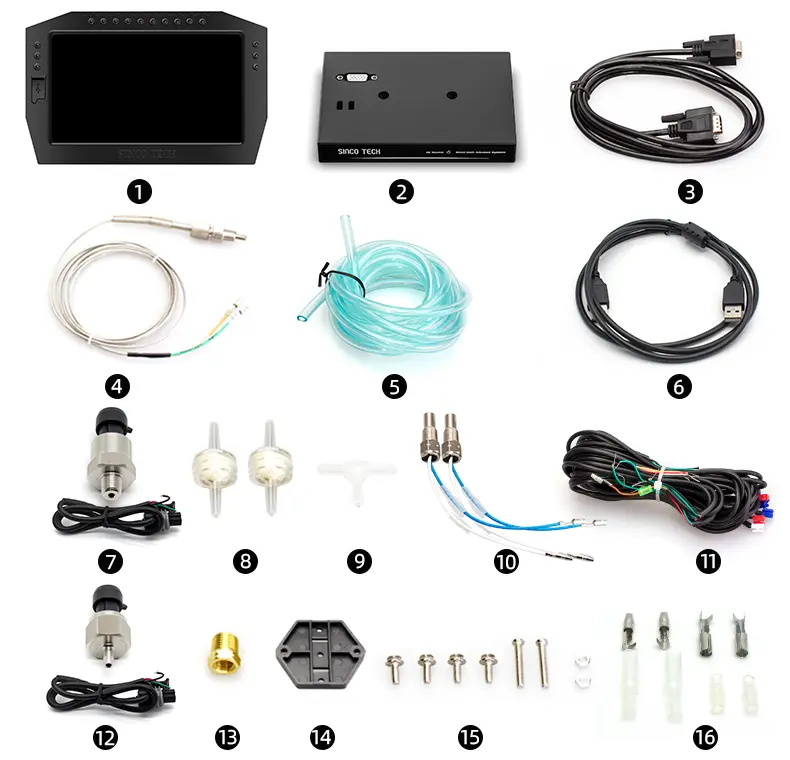 Race Dashboard Colorful LCD Touch-Screen Multi-function Racing Dash Gauge with Full Sensor Kit DO909