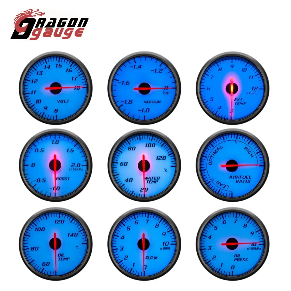 Custom 60mm Car Modifications Gauge White Face Cold Light Source Backlight With Bracket 621 Manufacturer, Suppliers