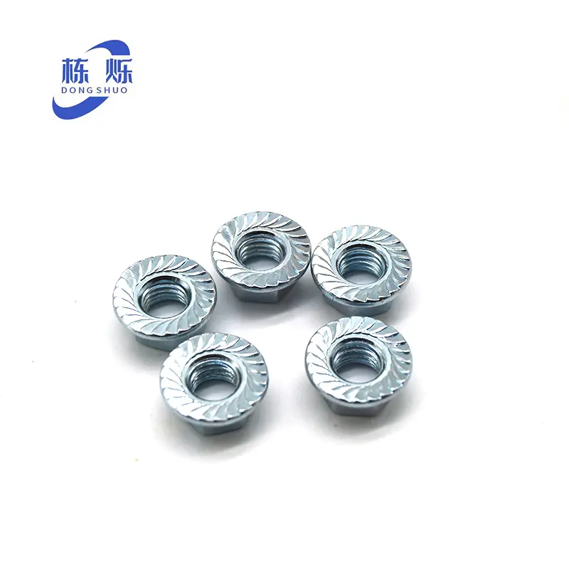 China Suppliers Factory Galvanized Hexagonal Flange Nut 4.8 8.8 Grade 12.9 Thickened Flange Nut for Mechanical Equipment