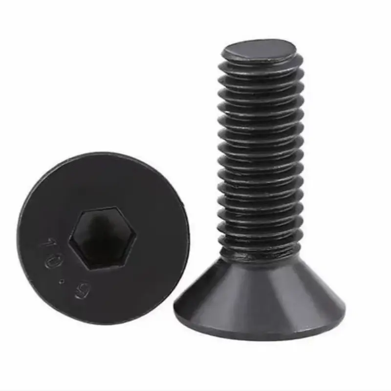 China Black zinc oxide CSK flat head hexagonal bolt screw Supplier, Factory