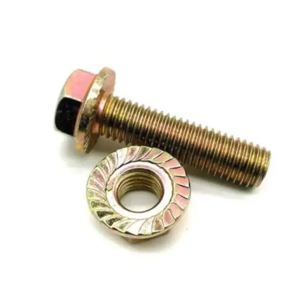 China Suppliers Factory Yellow Zinc Plated Hex Flange Bolt DIN 6921 - Carbon Steel, Alloy, Stainless, Brass Options