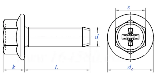 Galvanized DIN6921 cross flange bolt