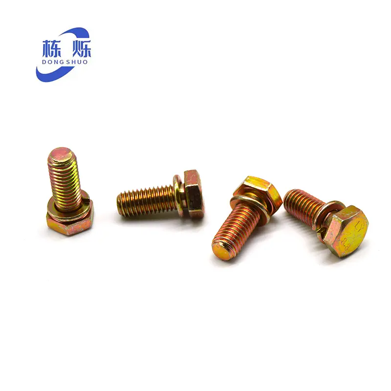 China Galvanized Hexagon head with spring pad combination bolt Supplier, Factories