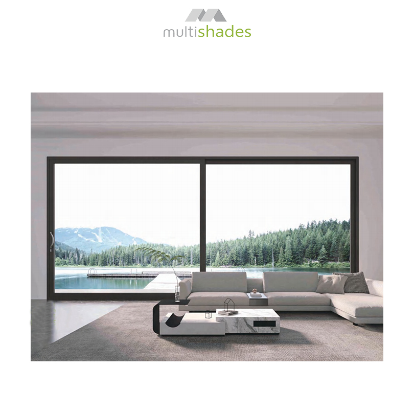 Slim Frame Panoramic Metal Aluminium Door Sliding Door Multishades Magnetic Lock High Durability Waterproof Villa Apartment Aluminum Door Metal Door