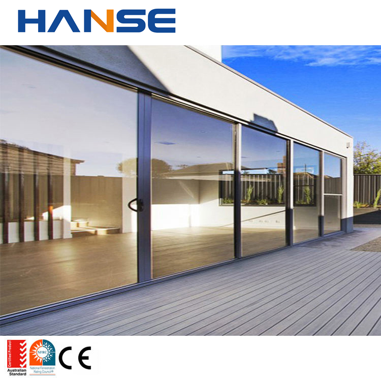 Exterior Conceal Stacking Sliding Patio Door Large Double Tempered Aluminum Door Profile Hidden Glass Pocket Slide Doors Inside