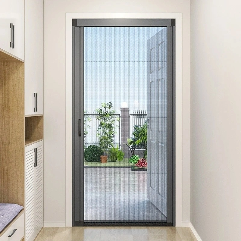 Plisse Mosquito Net Folding Screen Door Retractable Sliding Door