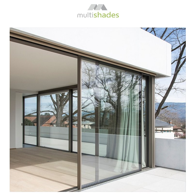 Ultra Slim Frame Heavy Duty Sliding Door Panoramic View Hidden Drainage Low E Nrfc Electric