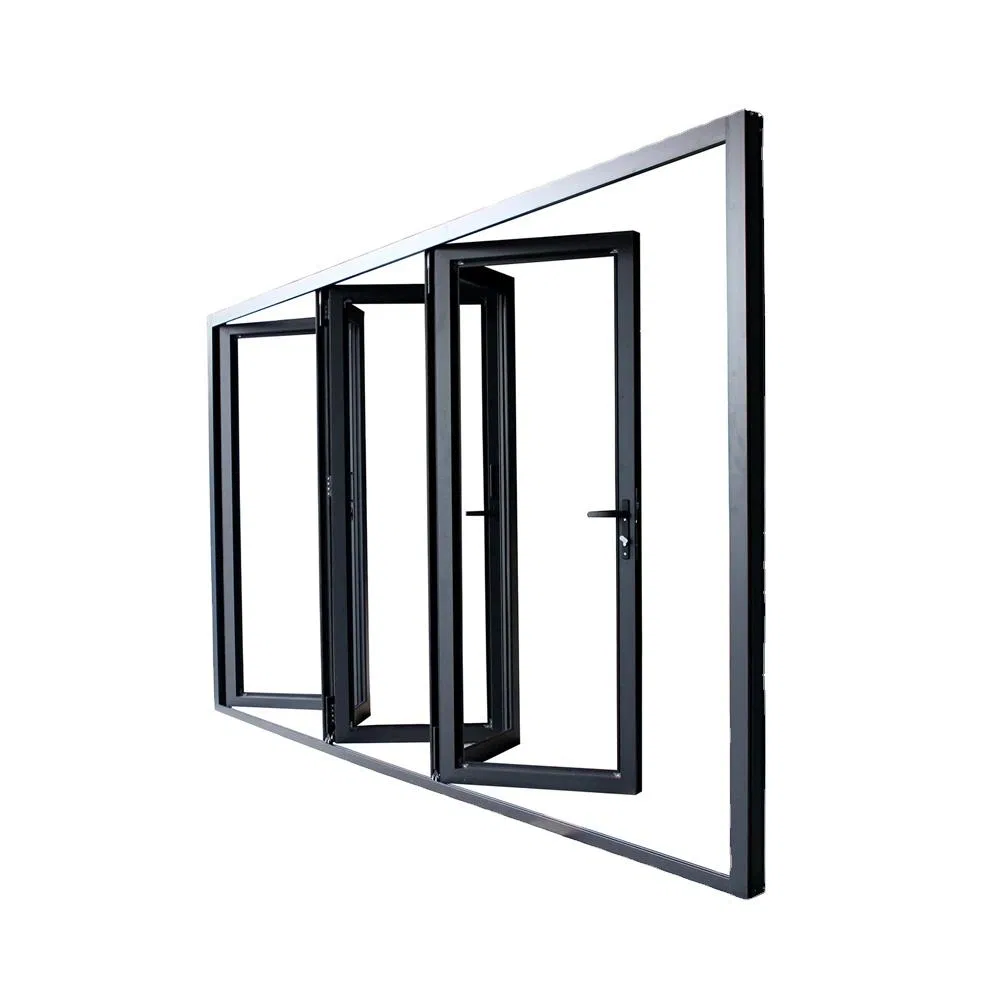 Aluminum Frame Exterior Folding Sliding Doors Stacking Glass Aluminum Folding Door